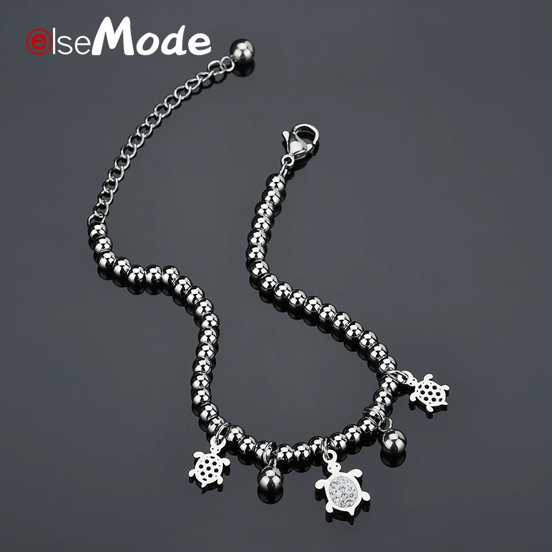 ELSEMODE Luxury Cute Charm Crystal Turtle Handmade Beads Bracelets Titanium Steel Silver Color for Women Accessories Never Fade
ELSEMODE Luxury Cute Charm Crystal Turtle Handmade Beads Bracelets Titanium Steel Silver Color for Women Accessories Never Fade