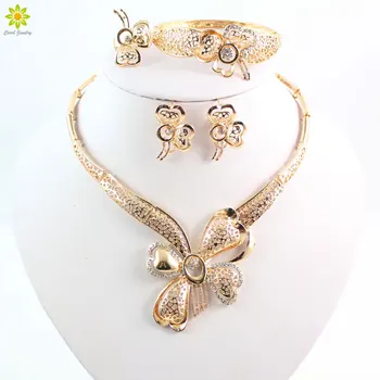 Elegant Fashion Dubai Gold Color Vintage Women Nigerian Crystal Jewelry Sets African Beads Butterfly Design Jewelry Costume
Elegant Fashion Dubai Gold Color Vintage Women Nigerian Crystal Jewelry Sets African Beads Butterfly Design Jewelry Costume