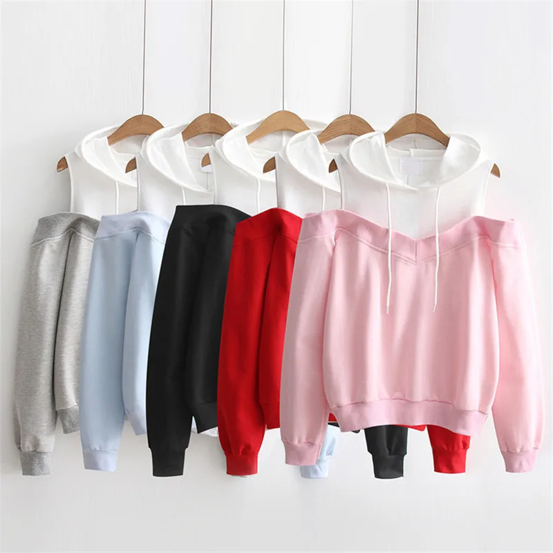 Womens Patchwork Sweatshirts Hoodie Sexy Cold Shoulder Long Sleeve Sweatshirt Hooded Pullover Tops Jumper sudadera mujer
Womens Patchwork Sweatshirts Hoodie Sexy Cold Shoulder Long Sleeve Sweatshirt Hooded Pullover Tops Jumper sudadera mujer