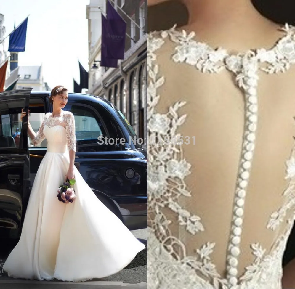 2014 New vestido de noiva Romantic Sleeves White/Ivory Lace Chiffon Wedding Dress Bridal Gown Free shipping Custom Made Size
2014 New vestido de noiva Romantic Sleeves White/Ivory Lace Chiffon Wedding Dress Bridal Gown Free shipping Custom Made Size