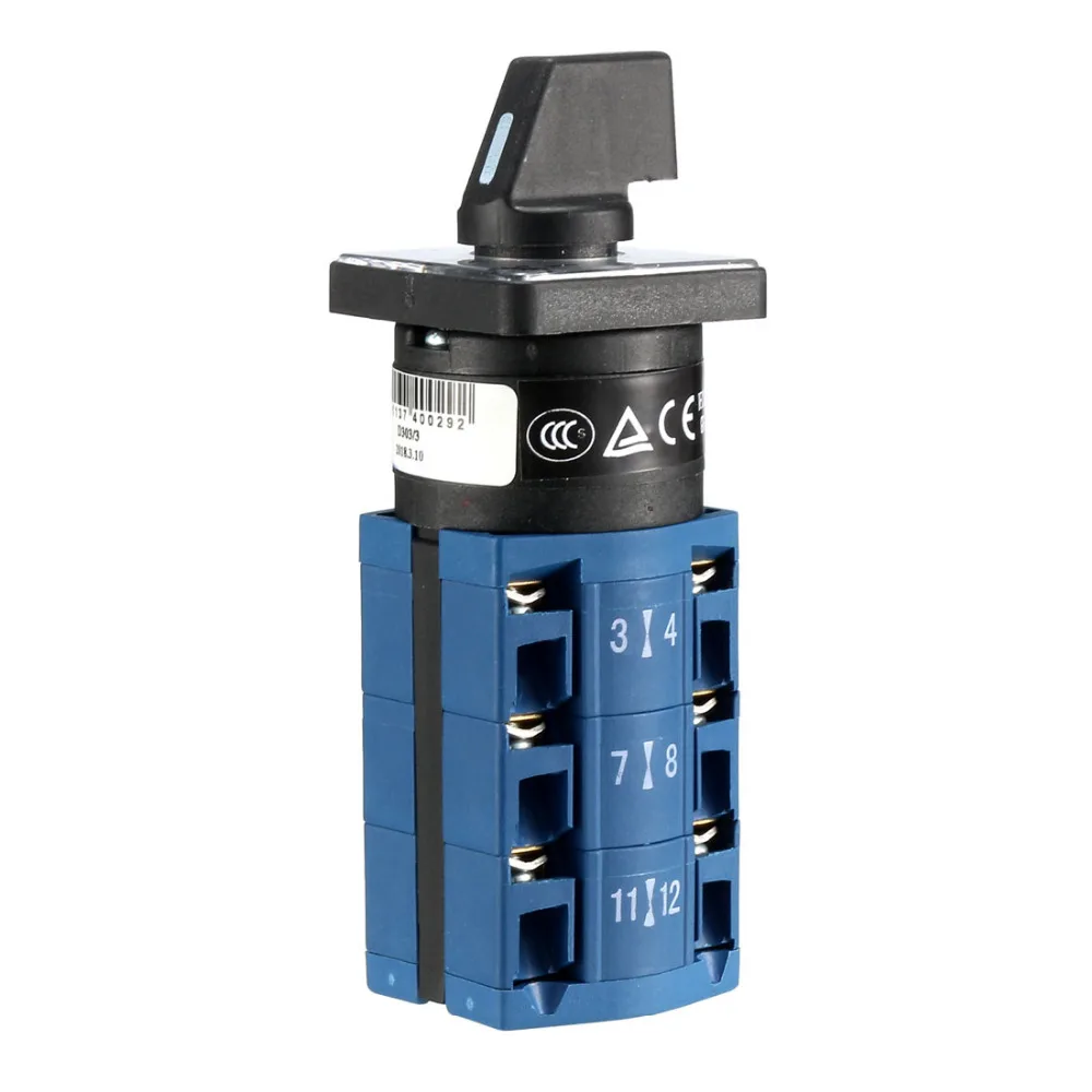 Uxcell Changeover Switch 3 Positions Rotary Selector Cam Switch 12 Terminals Latching for Electrical Wiring In Power Switch 1PCS
Uxcell Changeover Switch 3 Positions Rotary Selector Cam Switch 12 Terminals Latching for Electrical Wiring In Power Switch 1PCS