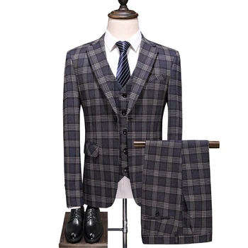 (Blazer+Vest+Pants) Mens Wedding Suit Male Blazers Slim Fit Suits for Men Costume Business Formal Party Classic , Plaid / S-5XL
(Blazer+Vest+Pants) Mens Wedding Suit Male Blazers Slim Fit Suits for Men Costume Business Formal Party Classic , Plaid / S-5XL