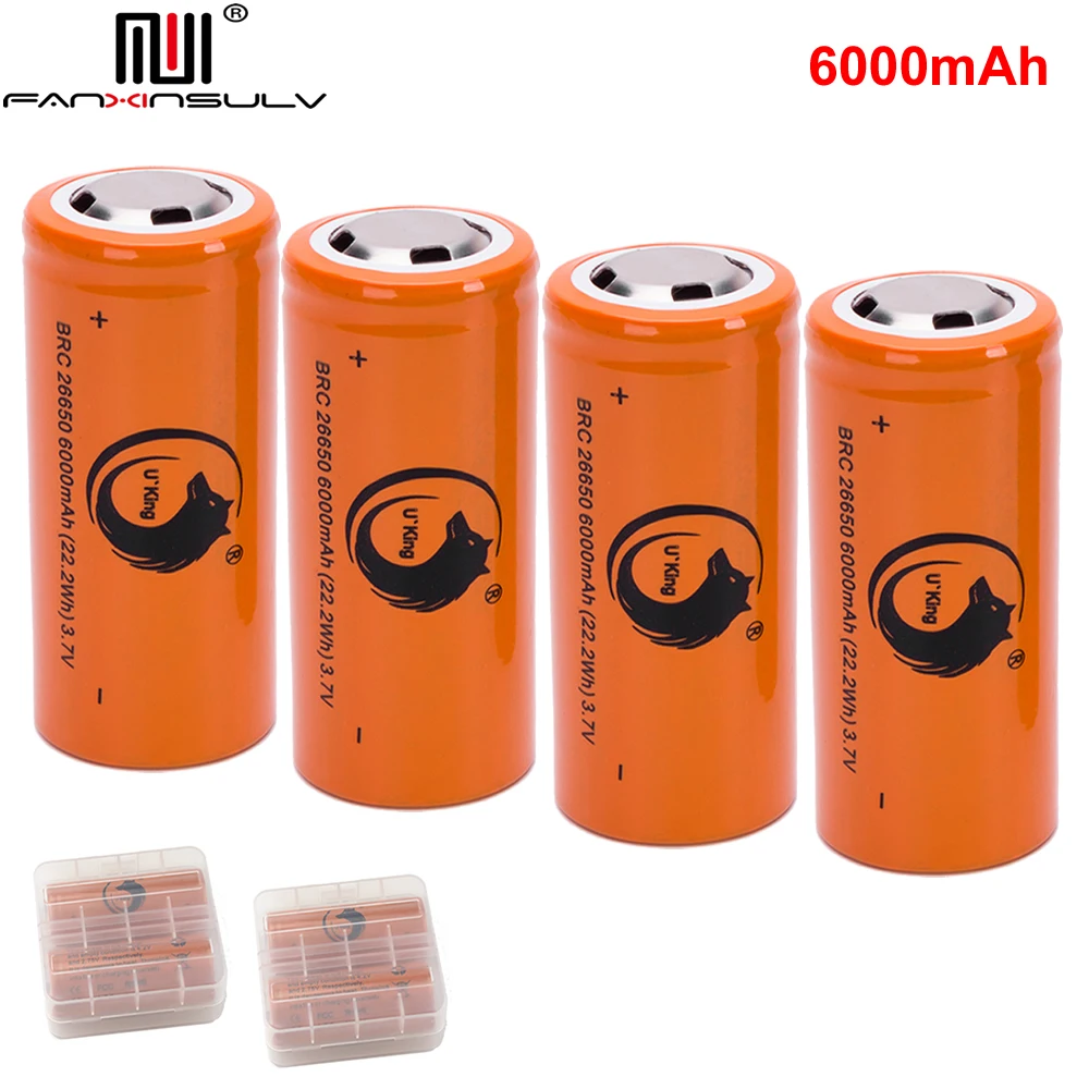 4pcs rechargeable battery 26650 3.7v/4.2v 6000mah li ion batteria for led flashlight 26650 lithium battery Headlamps TRACKING
4pcs rechargeable battery 26650 3.7v/4.2v 6000mah li ion batteria for led flashlight 26650 lithium battery Headlamps TRACKING