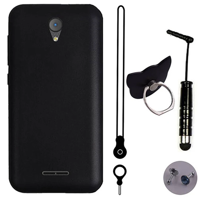 ITien защитный чехол для Alcatel U50 5-дюймовый ремешок ручка с кольцом TPU силиконовый Etui