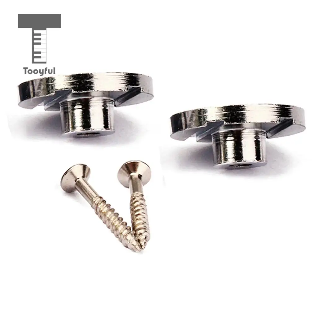 2pcs Steel Guitar String Trees Retainer Buckle Bass Accessory with Screw Guide for Electric Bass Guitar Parts Replacement Chrome