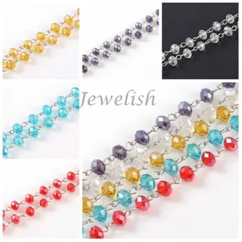 8mm Handmade Abacus Glass Beads Chains for Necklaces Bracelets Making, with Iron Eyepins, , 39.3"; about 88pcs/strand
8mm Handmade Abacus Glass Beads Chains for Necklaces Bracelets Making, with Iron Eyepins, , 39.3"; about 88pcs/strand