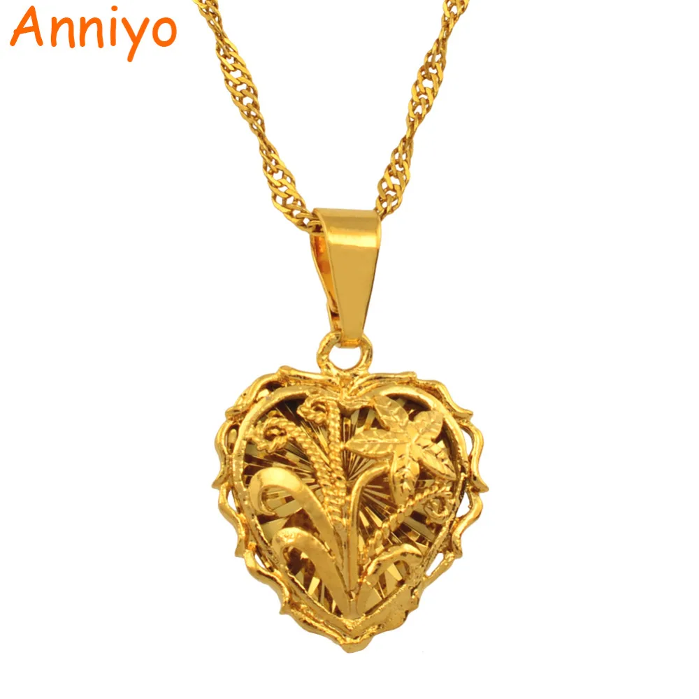 Anniyo Small Heart leaves & flowers pendant necklace chain 18"/24" Gold Color love romantic jewelry fashion women girl/nice gift
Anniyo Small Heart leaves & flowers pendant necklace chain 18"/24" Gold Color love romantic jewelry fashion women girl/nice gift