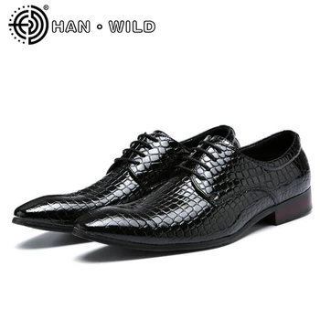 New Lace Up Casual Business Men Pointed Shoes Imitate Snake Leather Men Oxford Shoes Wedding Flats Man Party Driving Shoe
New Lace Up Casual Business Men Pointed Shoes Imitate Snake Leather Men Oxford Shoes Wedding Flats Man Party Driving Shoe