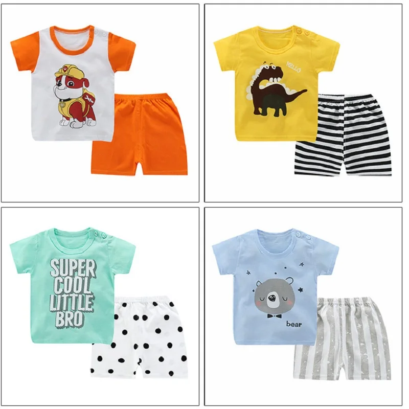 Summer children clothing sets cartoon toddler girls top+pant 2Pcs/sets kids casual boys clothes sport suits outfit |