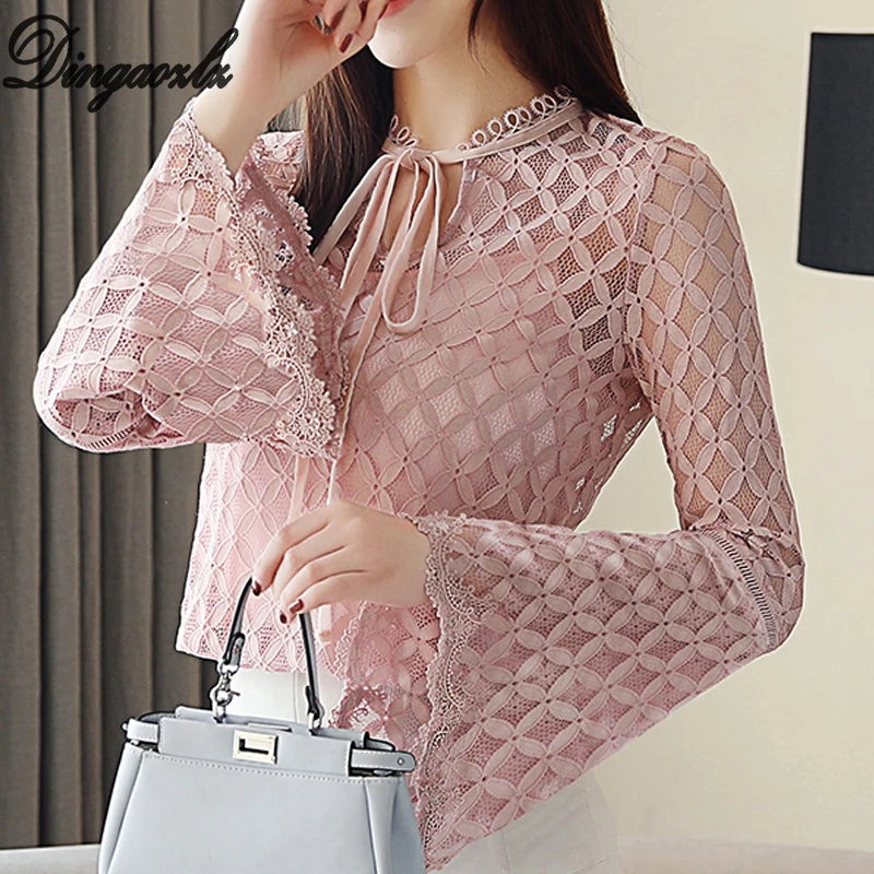 Dingaozlz fashion long sleeve lace tops korean 2019 new elegant female bow lace shirt women clothing casual blouse
Dingaozlz fashion long sleeve lace tops korean 2019 new elegant female bow lace shirt women clothing casual blouse
