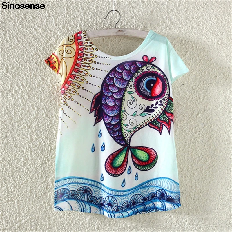 2019 Short Sleeve T Shirt Women Colorful Fish Printed 3D Summer Tshirt Casual O Neck Tee Shirt Femme Cotton Loose Tops Harajuku
2019 Short Sleeve T Shirt Women Colorful Fish Printed 3D Summer Tshirt Casual O Neck Tee Shirt Femme Cotton Loose Tops Harajuku
