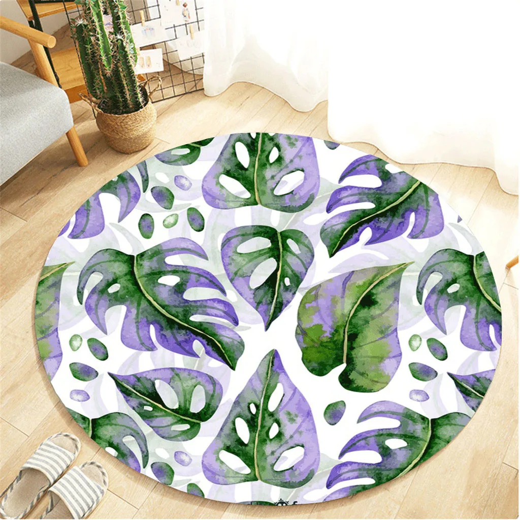 Carpets Tropical Plant Leaves Pattern Round Flannel Mat Rugs Anti-slip Large Rug Carpet For Living Room Decor 60cm Carpet
Carpets Tropical Plant Leaves Pattern Round Flannel Mat Rugs Anti-slip Large Rug Carpet For Living Room Decor 60cm Carpet