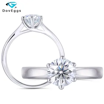 DovEggs Sterling Solid 925 Silver Center 1ct carat 6.5mm Slight Blue Moissanite Diamond Engagement Ring for Women Wedding Rings
DovEggs Sterling Solid 925 Silver Center 1ct carat 6.5mm Slight Blue Moissanite Diamond Engagement Ring for Women Wedding Rings