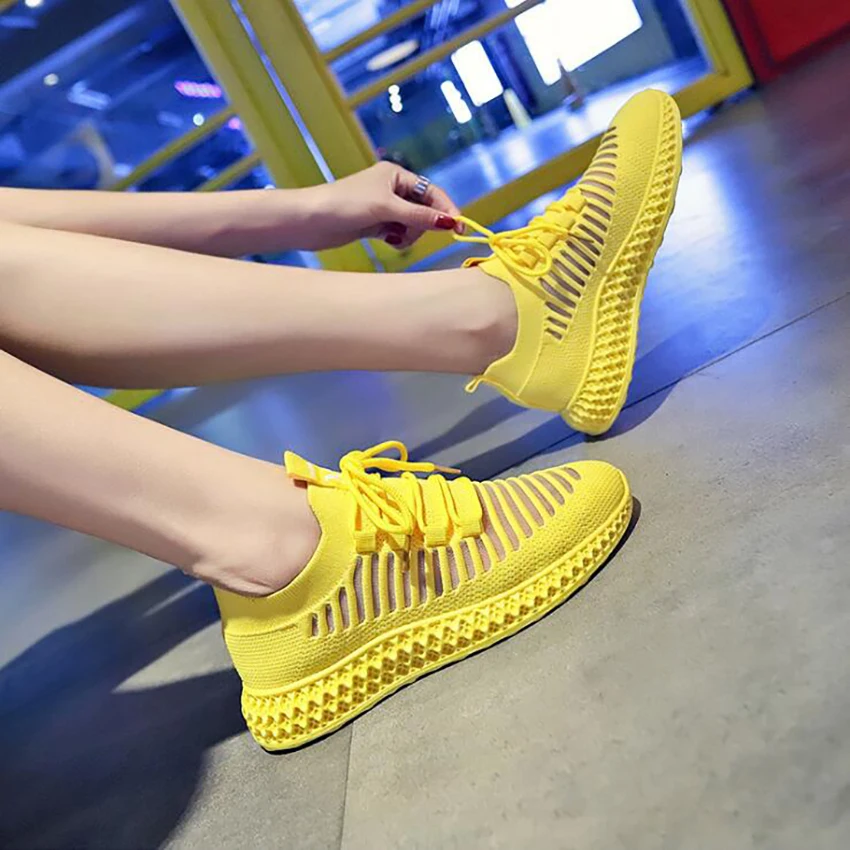 Flying Weaving Yellow Shoes Women Lace Up Hollow Ladies Platform Shoes Summere Breathable White Sneakers
Flying Weaving Yellow Shoes Women Lace Up Hollow Ladies Platform Shoes Summere Breathable White Sneakers