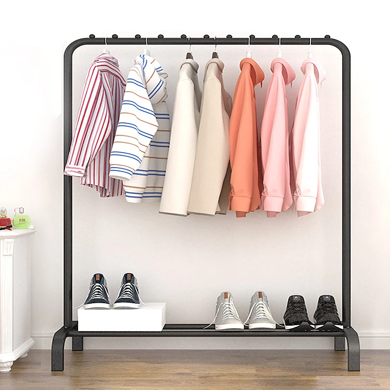 Простая стоящая вешалка для одежды сушильная пола Полка хранения мебели