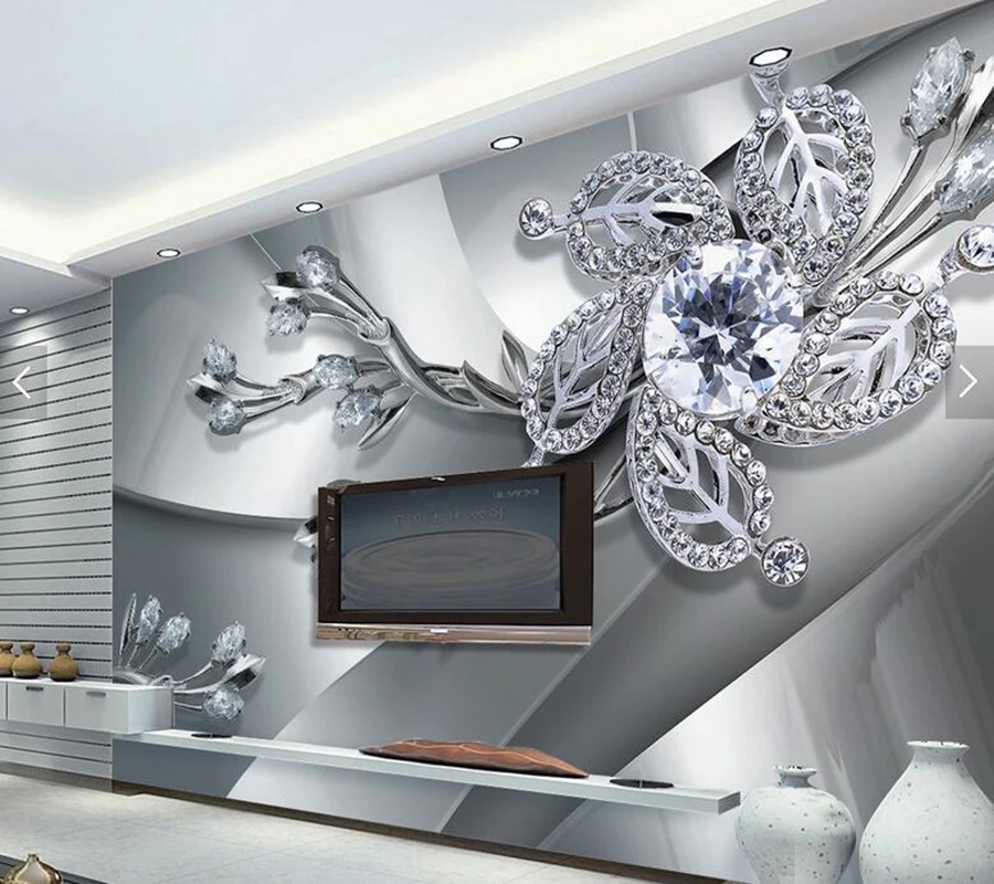 Custom wallpaper 3D metal texture jewelry murals for living room bedroom TV background wall home decor | Обустройство дома
