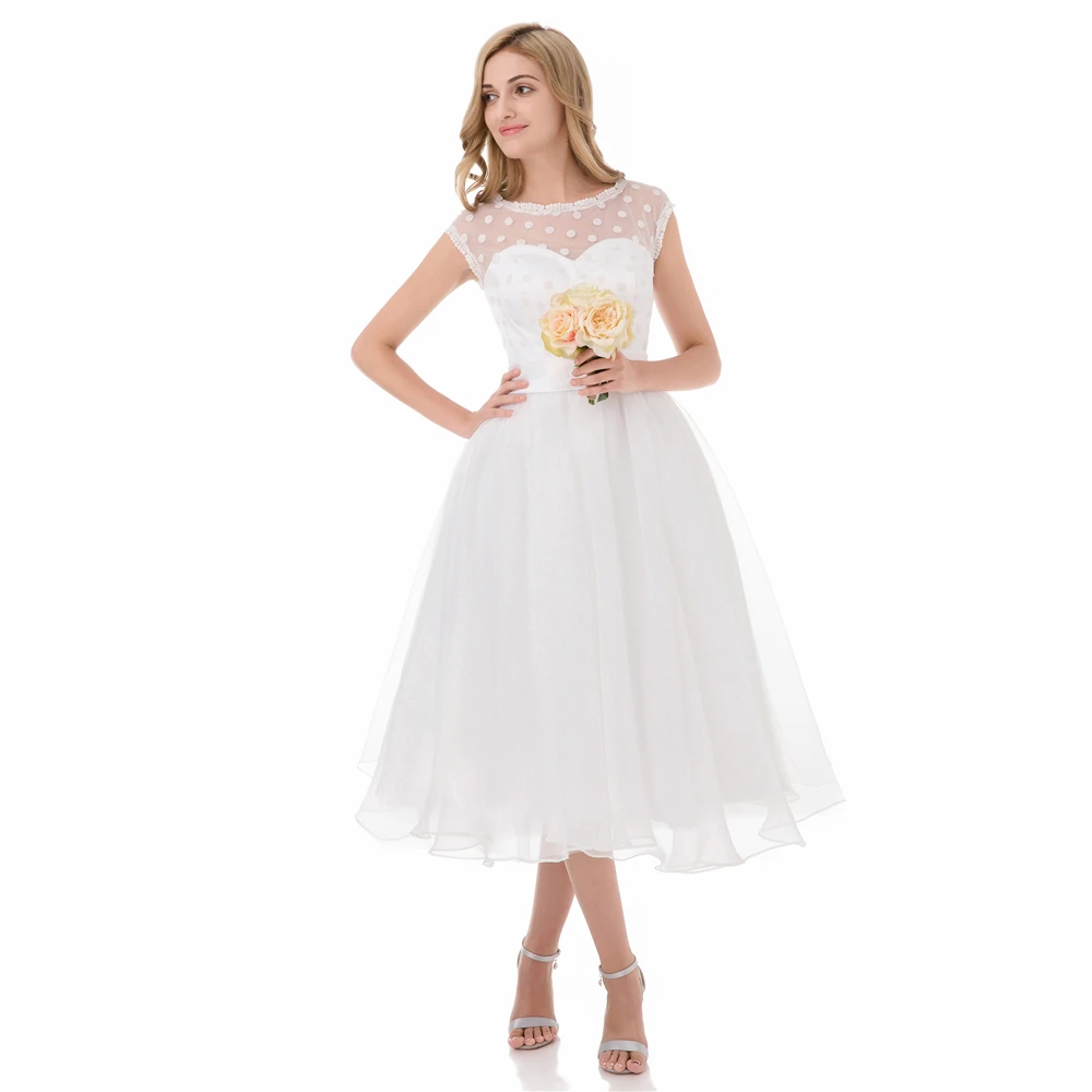 1950s short wedding dress