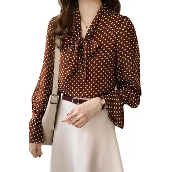 Long Flare Sleeve Shirt Women Polka Dot Print V-neck Tie Bow Shirts Casual Ladies Tops Women Blouses Shirt Plus Size 3XL
Long Flare Sleeve Shirt Women Polka Dot Print V-neck Tie Bow Shirts Casual Ladies Tops Women Blouses Shirt Plus Size 3XL