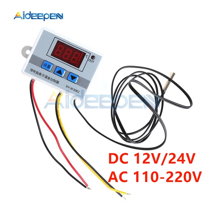 W3002 12V 24V 110V 220V LED Digital Temperature Controller Thermoregulator Sensor Thermostat For Aquarium Fridge Heating Cooling
W3002 12V 24V 110V 220V LED Digital Temperature Controller Thermoregulator Sensor Thermostat For Aquarium Fridge Heating Cooling
