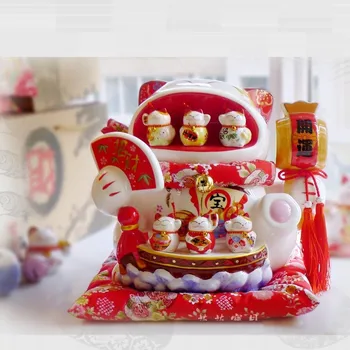 Large Oversize Ceramic Lucky Cat Piggy Bank Big Open Mouth 6 Small Cats Ornament
Large Oversize Ceramic Lucky Cat Piggy Bank Big Open Mouth 6 Small Cats Ornament