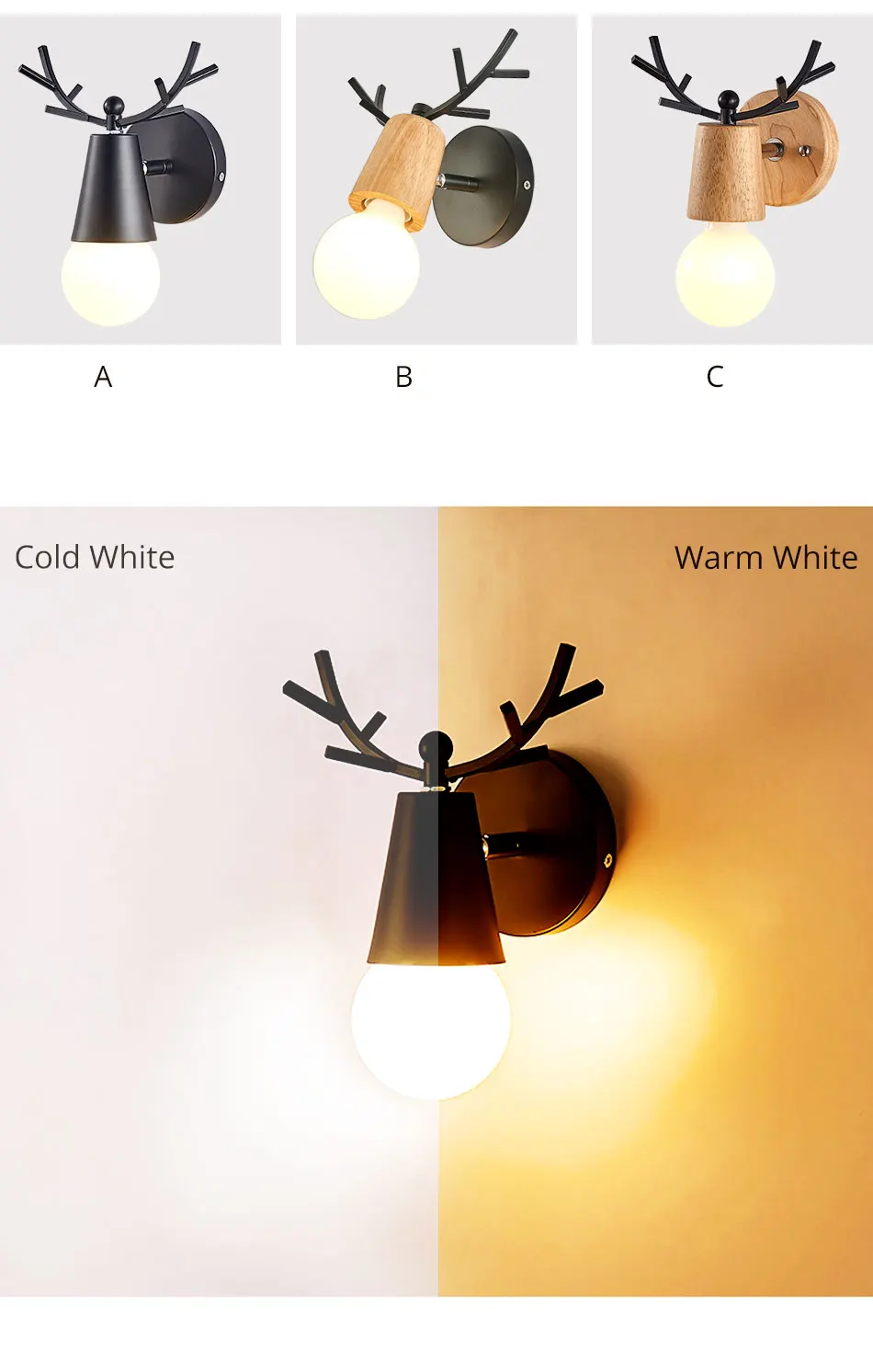 Wooden LED Wall Lamp E27 Bulb Bedroom Light Living Room Hotel Lighting Retro Vintage Stair Indoor Wall Lights Sconce Lamp (7)