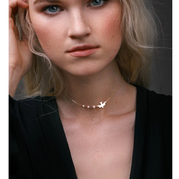 Metal Peace Dove Cute Bird Necklace Delicate Imitation Pearl One Layer Choker Necklace for Women chunying brand jewelry
Metal Peace Dove Cute Bird Necklace Delicate Imitation Pearl One Layer Choker Necklace for Women chunying brand jewelry