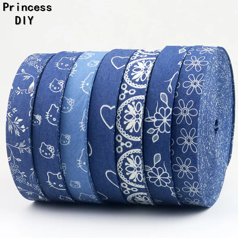 5Meters/Lot DIY Handmade Material Cartoon Character Hello Kitty Ribbon Heart Flower Print Demin Jeans Ribbon DIY Hair Bows Craft
5Meters/Lot DIY Handmade Material Cartoon Character Hello Kitty Ribbon Heart Flower Print Demin Jeans Ribbon DIY Hair Bows Craft