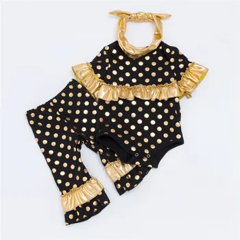 New baby girl summer clothes high grade gold polka dot with fashionable girls clothes newborn jumpsuit + pants + hair band
New baby girl summer clothes high grade gold polka dot with fashionable girls clothes newborn jumpsuit + pants + hair band