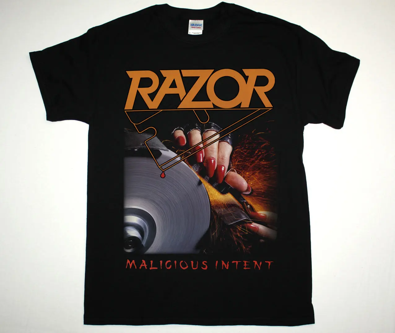 Новая Черная футболка RAZOR MALICIOUS INTENT THRASH METAL EXUMER WHIPLASH XENTRIX|black t-shirt|thrash metalt-shirt black |