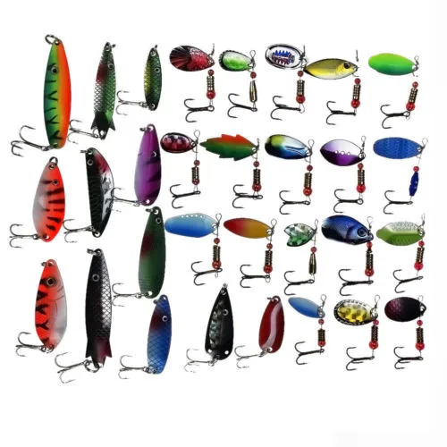 FREE SHIPPING Lot 30 Pcs Assorted Spoon Metal Fishing Lure Spinner Baits Spoon Crankbait Wobblers Jigging Rattle Lure FREE SHIPPING Lot 30 Pcs Assorted Spoon Metal Fishing Lure Spinner Baits Spoon Crankbait Wobblers Jigging Rattle Lure