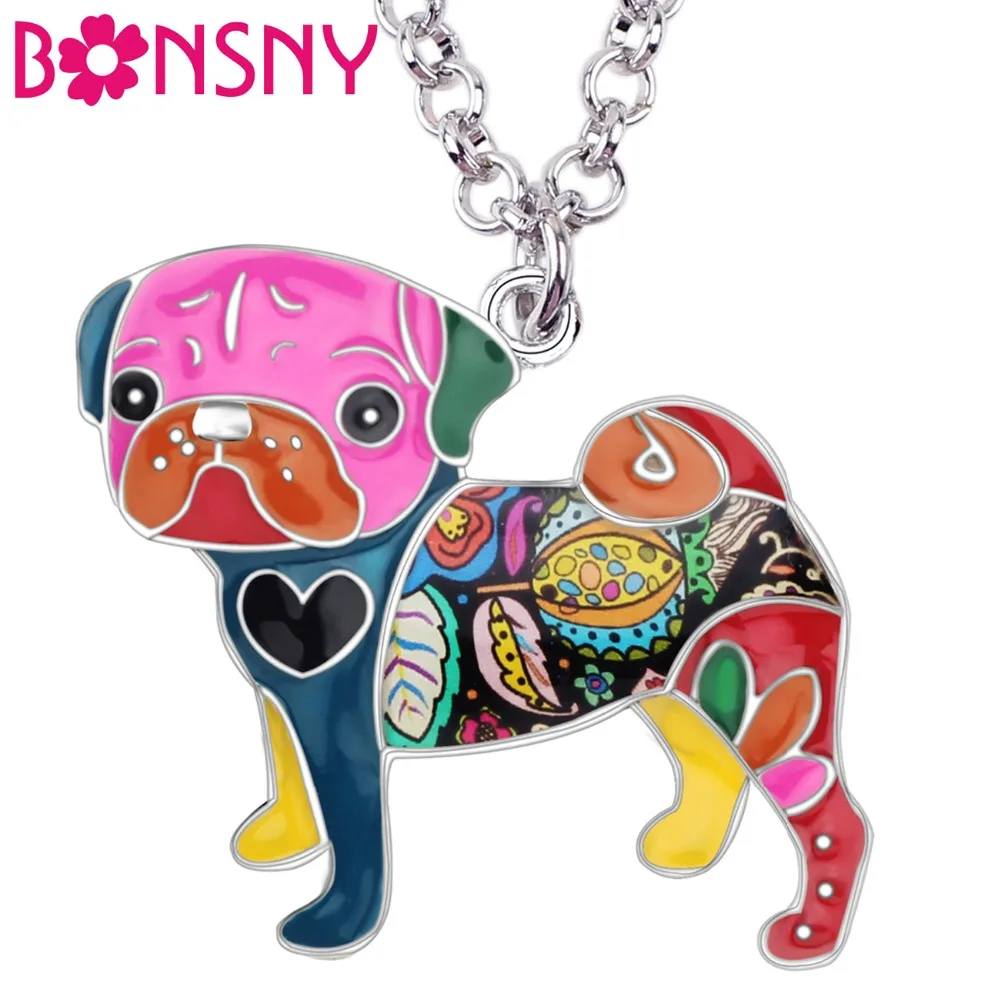 Bonsny Statement Metal Alloy Enamel Pug Dog Choker Necklace Chain Collar Bulldog Pendant 2016 Fashion New Enamel Jewelry Women
Bonsny Statement Metal Alloy Enamel Pug Dog Choker Necklace Chain Collar Bulldog Pendant 2016 Fashion New Enamel Jewelry Women