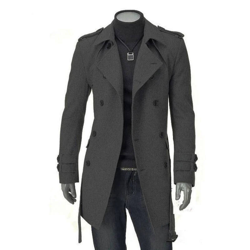 Autumn Winter Wool Coat Men Fashion Turn-down Collar Wool Blend Coat Double Breasted Jacket Overcoats With Belt Sashes
Autumn Winter Wool Coat Men Fashion Turn-down Collar Wool Blend Coat Double Breasted Jacket Overcoats With Belt Sashes