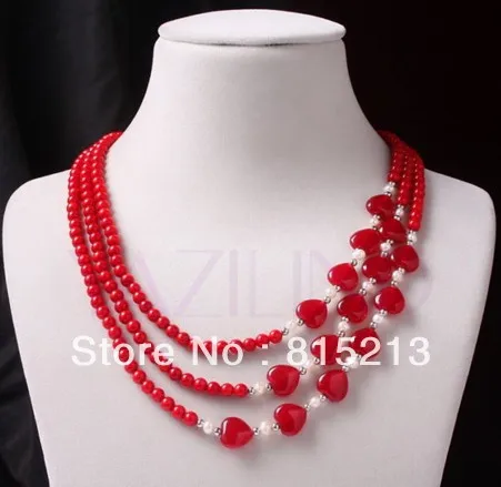 hot sell new - HOT47 red coral ball agate heart white 6mm pearl strand 16" collar necklace
hot sell new - HOT47 red coral ball agate heart white 6mm pearl strand 16" collar necklace