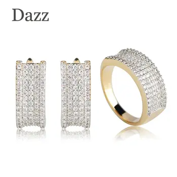 Dazz Simple Elegant Earring Ring Sets For Women Girls Pendientes Anel AAA+Cubic Zircon Wedding Party Jewelry Set Engagement Gift 
Dazz Simple Elegant Earring Ring Sets For Women Girls Pendientes Anel AAA+Cubic Zircon Wedding Party Jewelry Set Engagement Gift