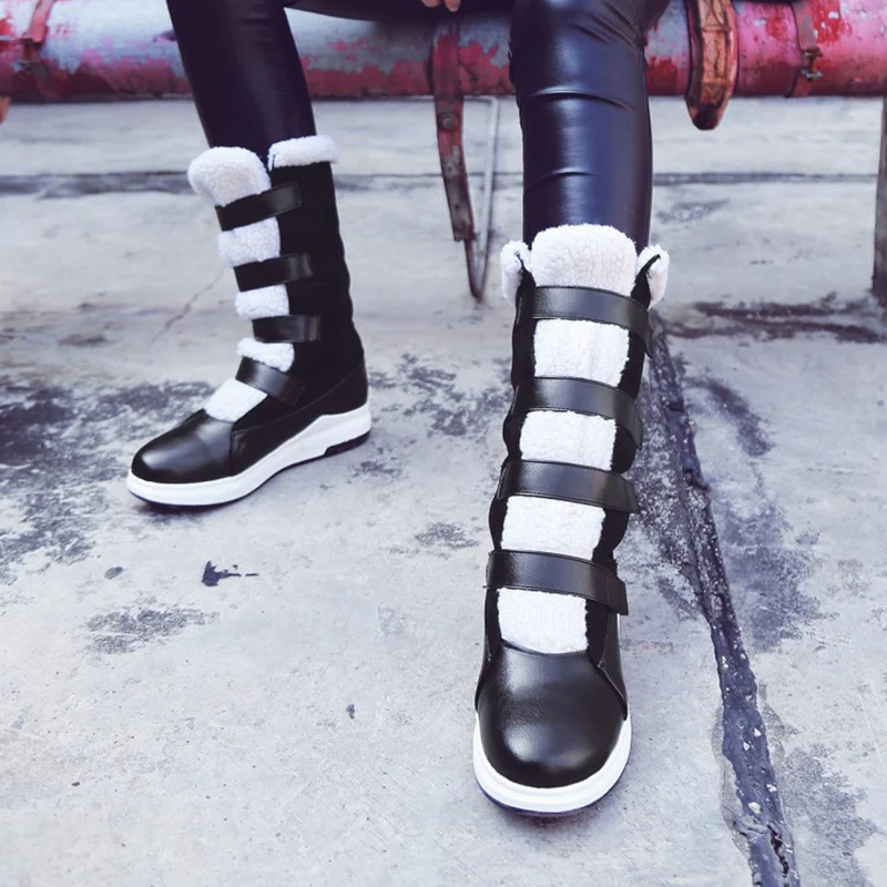 Women's Boot 2019 Winter Casual Hook & Loop Female Snow Boots Leather Warm Plush Woman Mid-Calf Boots Women Black Winter Boot
Women's Boot 2019 Winter Casual Hook & Loop Female Snow Boots Leather Warm Plush Woman Mid-Calf Boots Women Black Winter Boot