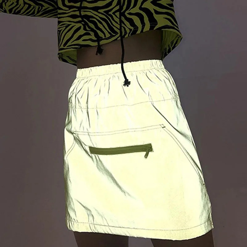Simenual Reflective Neon Color Mini Skirt Women Party Clubwear Fashion 2019 Summer Short Skirts Zipper High Waist Casual Skrit
Simenual Reflective Neon Color Mini Skirt Women Party Clubwear Fashion 2019 Summer Short Skirts Zipper High Waist Casual Skrit