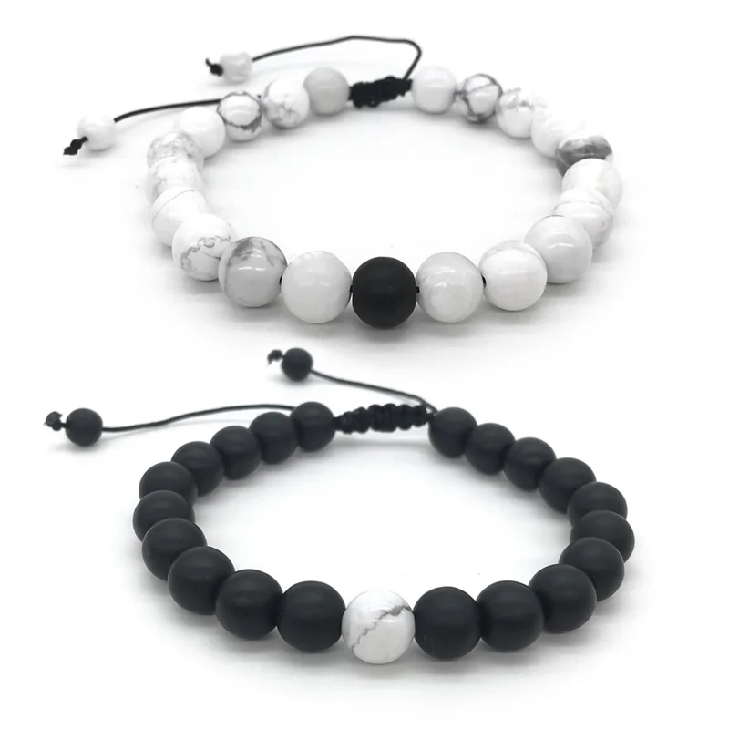 1-2Pcs/Set Adjustable Couples Distance Bracelet Natural Stone White and Black Yin Yang Beaded Bracelets for Men Women
1-2Pcs/Set Adjustable Couples Distance Bracelet Natural Stone White and Black Yin Yang Beaded Bracelets for Men Women