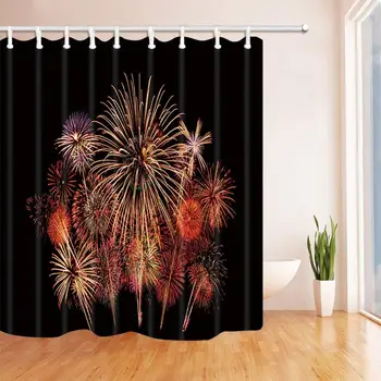Festival Decor Wonderful Firework in Black Shower Curtain Polyester Fabric Bathroom Bath Curtains with Hooks
Festival Decor Wonderful Firework in Black Shower Curtain Polyester Fabric Bathroom Bath Curtains with Hooks