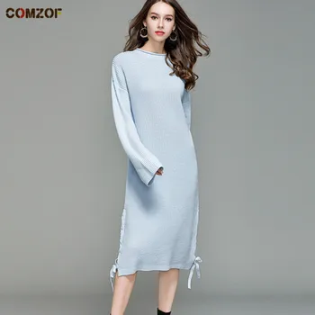 Korean women loose sweater dress side lace up bandage long sleeve pullovers knitwear long sweaters gilet femme manche longue
Korean women loose sweater dress side lace up bandage long sleeve pullovers knitwear long sweaters gilet femme manche longue
