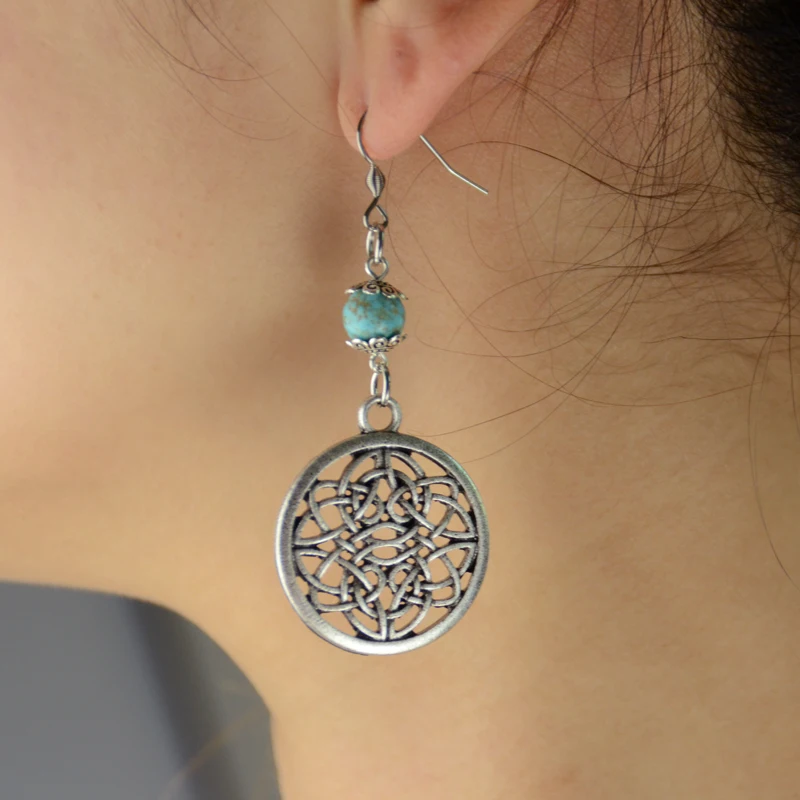 1Pair Celtics Earring Irish Eternity Infinity Knot Earring Round Silver Pendant Earring Handmade For Women
1Pair Celtics Earring Irish Eternity Infinity Knot Earring Round Silver Pendant Earring Handmade For Women