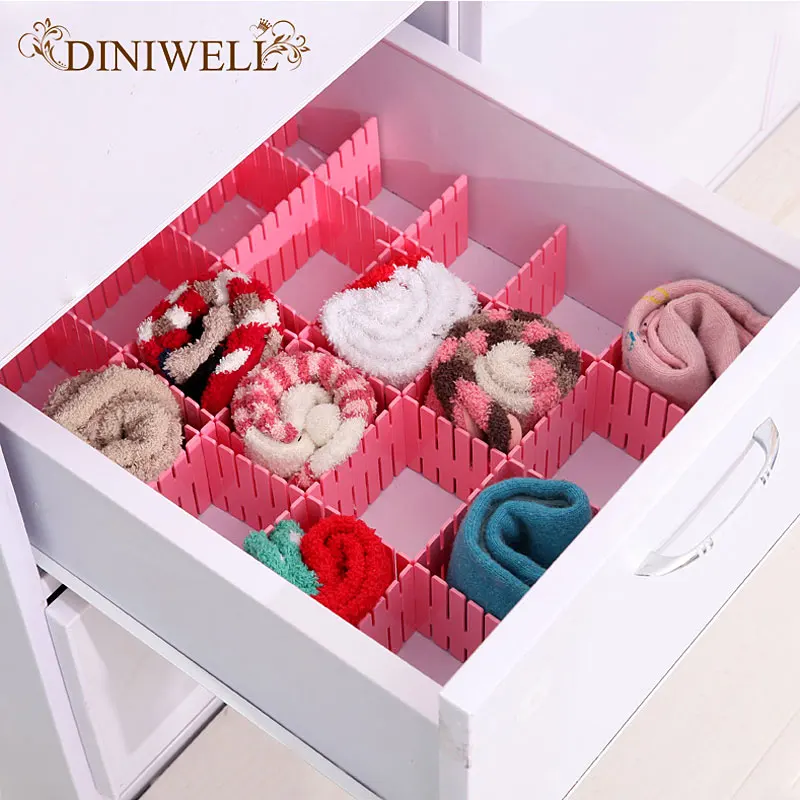 DINIWELL 4 PCS Plastic DIY Drawer Divider Separator Closet Tidy Organizer Storage Partition Free Combination
DINIWELL 4 PCS Plastic DIY Drawer Divider Separator Closet Tidy Organizer Storage Partition Free Combination