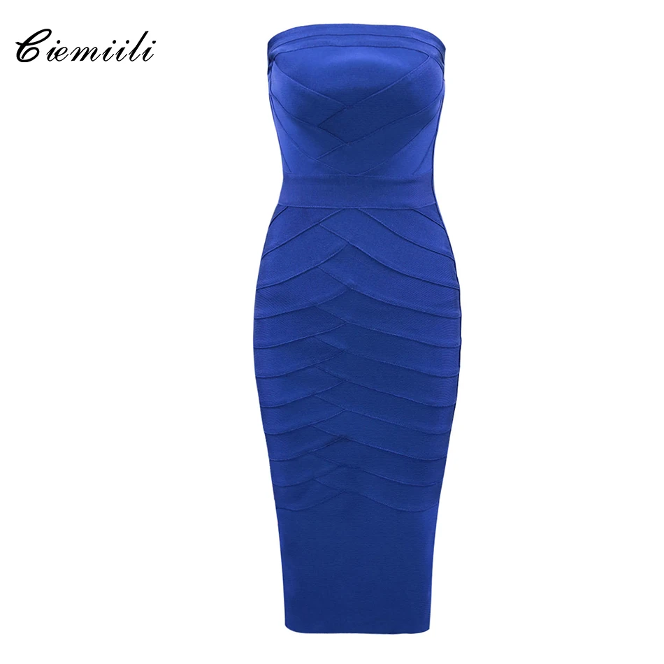 CIEMIILI Strapless Sleeveless Bandage Sexy New Bodycon Knee Length 2018 Celebrity Club Party Women Back Zipper Solid Blue Dress
CIEMIILI Strapless Sleeveless Bandage Sexy New Bodycon Knee Length 2018 Celebrity Club Party Women Back Zipper Solid Blue Dress