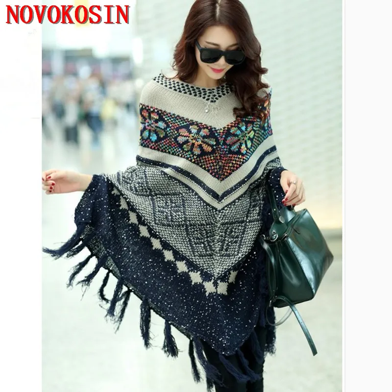 QR5 2018 Winter Women Plus Size Triangle Sweaters Colorful Knitted Poncho Cape Tassel Loose Pullovers
QR5 2018 Winter Women Plus Size Triangle Sweaters Colorful Knitted Poncho Cape Tassel Loose Pullovers