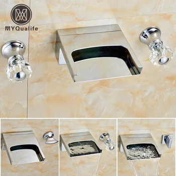 Bright Chrome Waterfall Basin Sink Mixer Faucet Dual Handle Wall Mount Washing Basin Taps with Dual Handles
Bright Chrome Waterfall Basin Sink Mixer Faucet Dual Handle Wall Mount Washing Basin Taps with Dual Handles