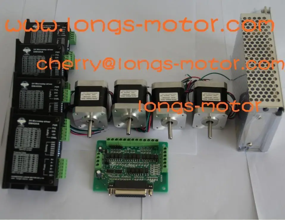 DE US Ship 4Axis Nema17 stepper motor 48oz-in & 1.7A 17HS4401N,12-36VDC,128 stepper motor driver DM420A for Cnc Router
DE US Ship 4Axis Nema17 stepper motor 48oz-in & 1.7A 17HS4401N,12-36VDC,128 stepper motor driver DM420A for Cnc Router