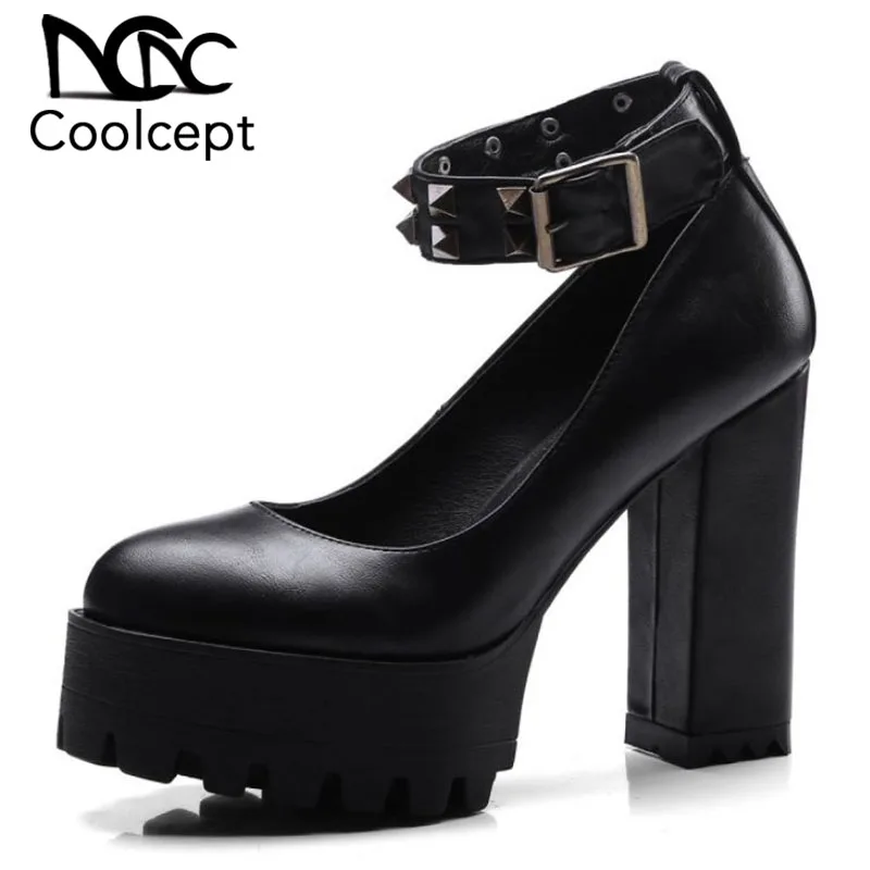 Coolcept Women Basic Pumps Fashion Platform High Heels Shoes Women Ankle Strap Office Lady Rivets New Footwear Size 32-42
Coolcept Women Basic Pumps Fashion Platform High Heels Shoes Women Ankle Strap Office Lady Rivets New Footwear Size 32-42