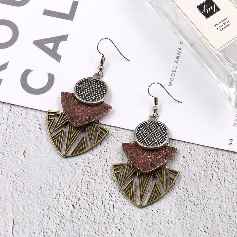Multi-Layers Geometric Charm Dangle Earrings for Women Vintage Bohemian Round Triangle Striped Drop Earring Boho Ethnic Jewelry
Multi-Layers Geometric Charm Dangle Earrings for Women Vintage Bohemian Round Triangle Striped Drop Earring Boho Ethnic Jewelry