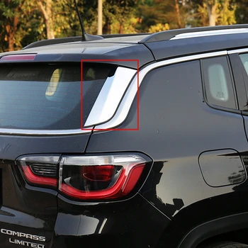 

Car Styling Exterior ABS Chrome Rear Window Trims Wing Side Triangle Cover Trims For Jeep Compass Second Generation 2017 2018