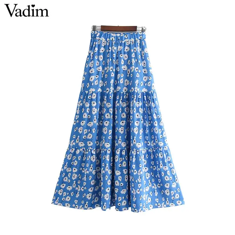 Vadim women elegant floral print pleated skirt faldas mujer elastic waist female casual stylish A line ankle length skirts BA596
Vadim women elegant floral print pleated skirt faldas mujer elastic waist female casual stylish A line ankle length skirts BA596