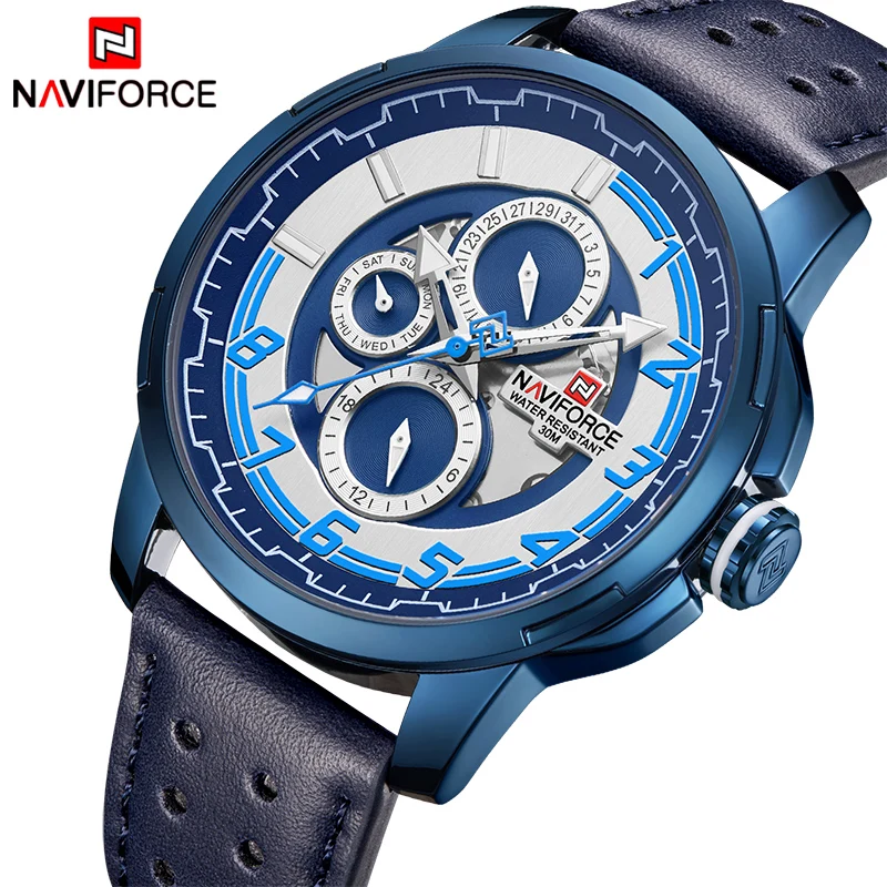 NAVIFORCE модные спортивные мужские часы Топ люксовый бренд Мужские кварцевые Дата